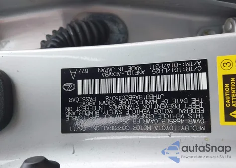 2011 Lexus Hs 250H Premium z USA, uszkodzony, nr VIN JTHBB1BA6B2046078